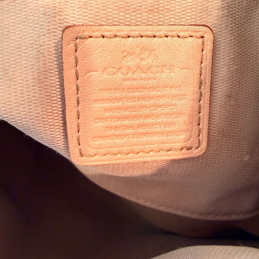 Coach Pebbled Leather Crossbody Bag in Pale Pink with Chain Accent - Picture 2 of 7
